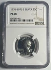 1776-1976-S BICENTENNIAL WASHINGTON PROOF SILVER QUARTER GRADED NGC PR68