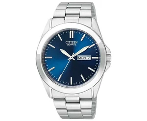 Citizen Day & Date Bleu Cadran Montre Quartz BF0580-57L NEW pour homme