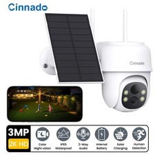 Wireless 3MP 2.4G Wifi Solar Security Camera Outdoor Camera 360 PTZ Smart Home