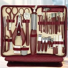 10/42 Pcs Nail Clipper Kit  Zipper Leather Bag Stainless Steel Manicure Set