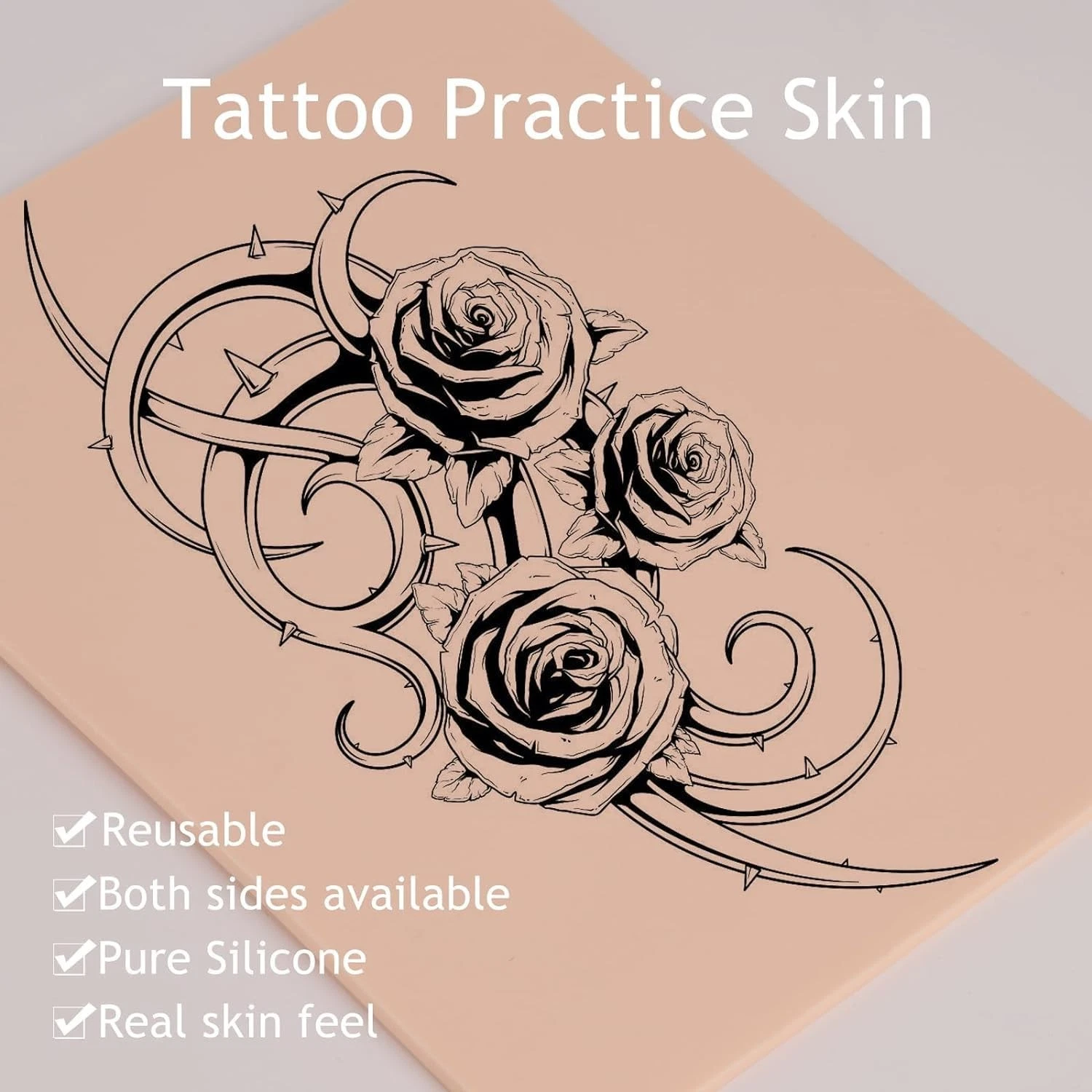 3MM Tattoo Practice Skin - Beoncall 10Pcs Thick Tattoo Fake Skin 8X6'' Blank - product detail image 4