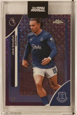 2025-26 Topps Chrome Premier League Purple Mojo Jack Grealish 1/7 Everton /7
