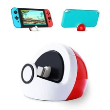 Poke Ball Charging Dock Charger Stand For Nintendo Switch/Lite/OLED Console Red