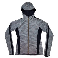 Athleta Women's XS Jacket Full Zip Gray Hooded High Neck Thumbholes Running