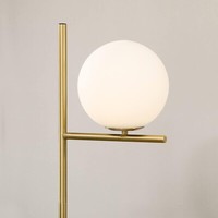 HOMCOM Metal Floor Lamp with Shade 180cm Cable with Foot Switch, White Gold