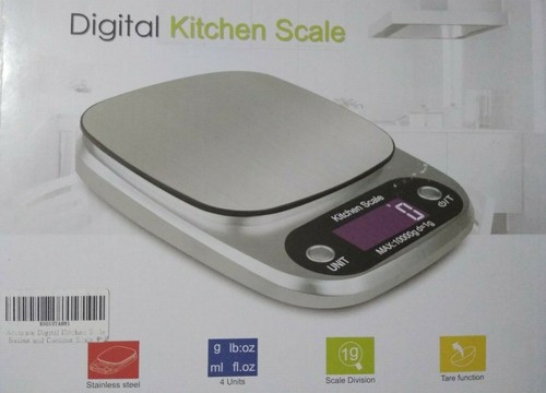 Precision Digital Food Scale LCD display 9 Pound,Ounces Or Grams Capacity Sliver