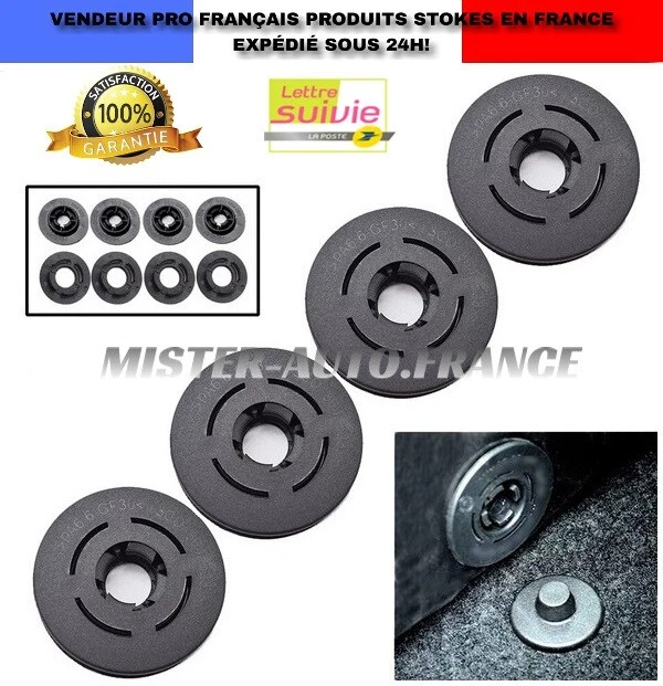 4 Clips Fixation Tapis de Sol Compatible pour Audi Vw Golf Skoda Octavia Seat ++ - Photo 1/4