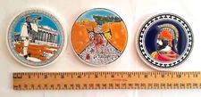 3 Hand Made Greek Coasters - 2 by Tassoulis and 1 by Niarchos