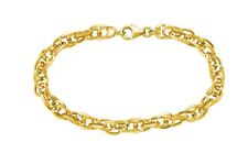 14k Yellow Gold Circle Euro Link Chain Bracelet 2.4gr  7.5 Inch  6 MM