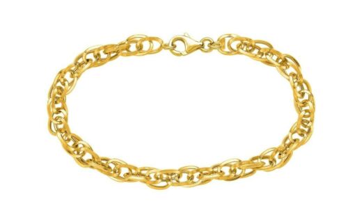 14k Yellow Gold Circle Euro Link Chain Bracelet 2.4gr 7.5 Inch 6 