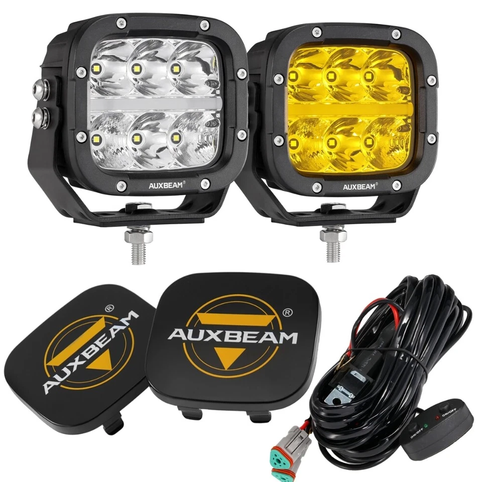 AUXBEAM 5" LED Luz de Conducción Offroad Cápsulas de Trabajo con DRL + Cubierta Negra para Toyota Foto 2 de 4