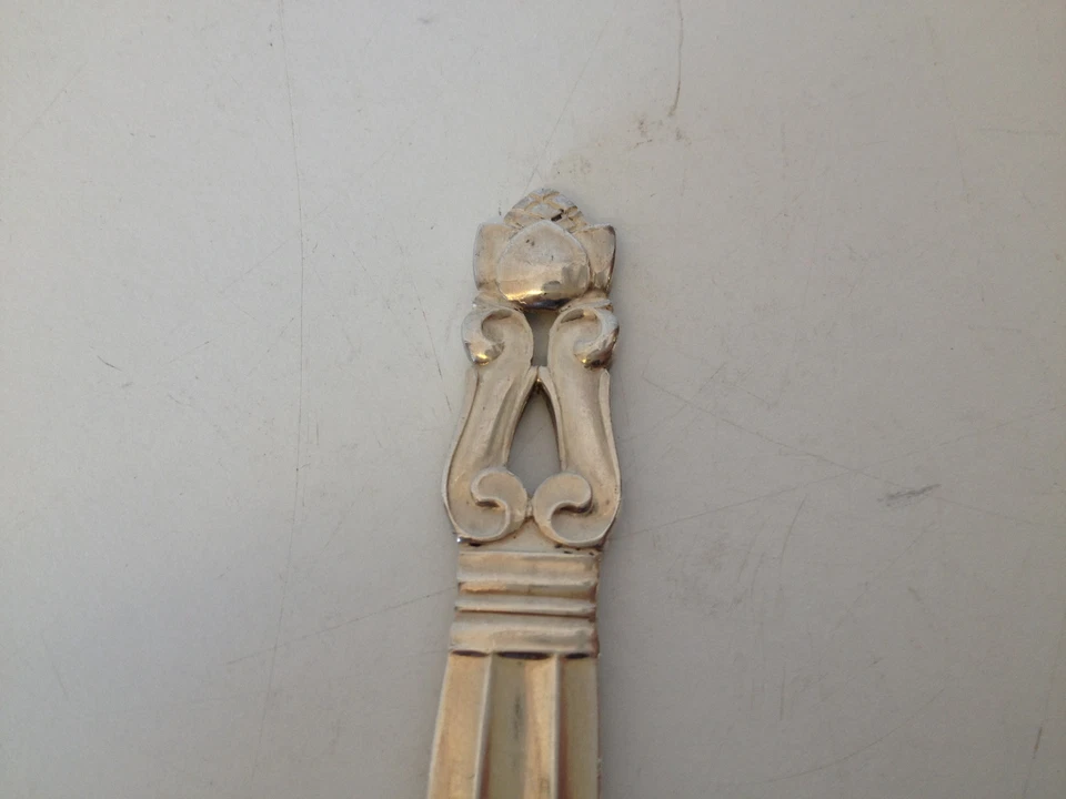 Vintage Georg Jensen Denmark Sterling Silver Acorn Pattern Seafood Fork 5 3/4" - Image 2 of 4