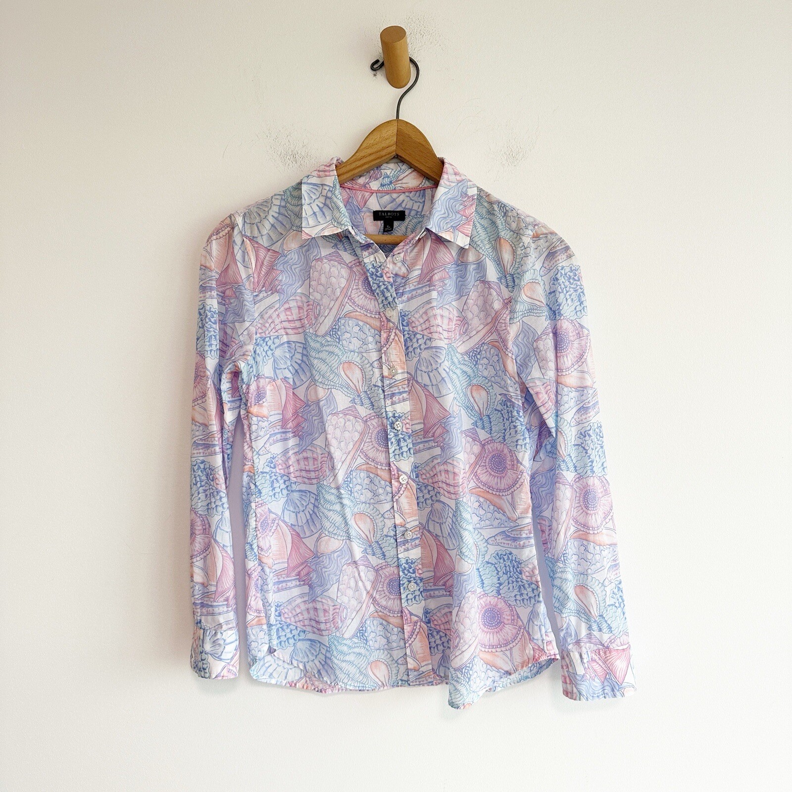 Talbots COTTON BUTTON FRONT SHIRT - SHELL COLLECT… - image 1