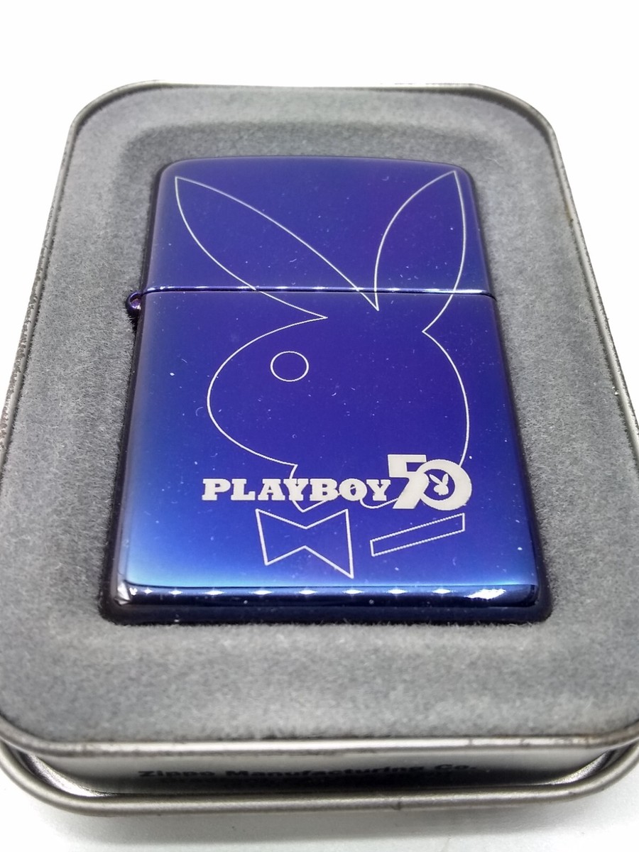 2003 Zippo PLAYBOY 50th Anniversary Indigo Metallic Blue Purple 