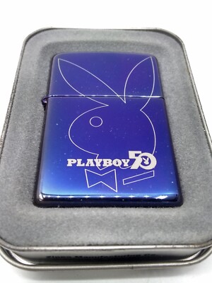2003 Zippo PLAYBOY 50th Anniversary Indigo Metallic Blue Purple 