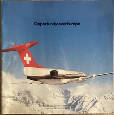 1984 SWISSAIR AIRLINES FOKKER 100 INTRO BROCHURE VINTAGE