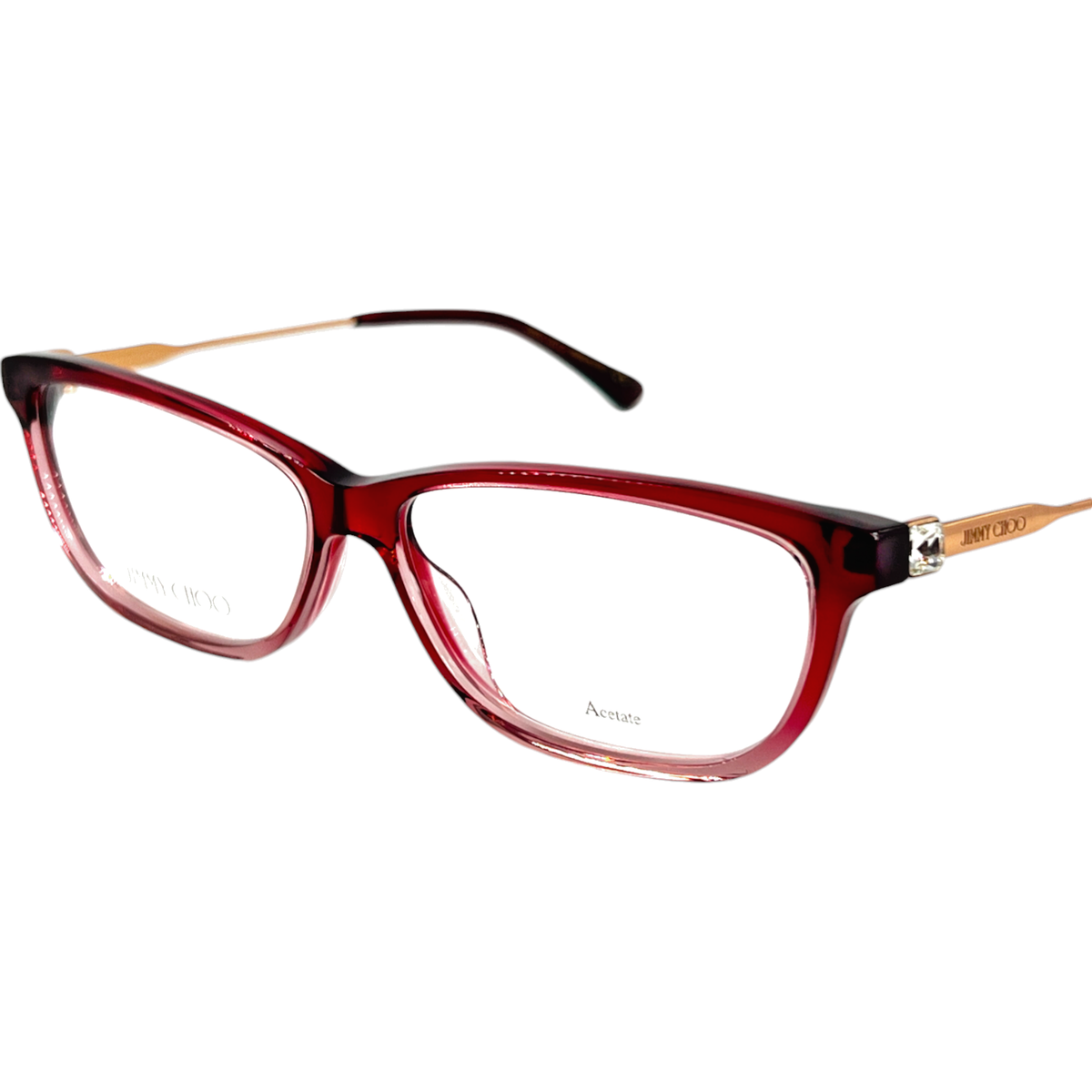 Jimmy Choo JC342 Womens Plastic Eyeglass Frame 7W5 Burgundy Shaded