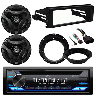 JVC KD-TD72BT Single-DIN Bluetooth CD Radio W/Kit, 2x 6.5'' Speakers W/Adapters