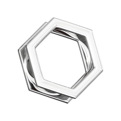 Flesh Ohr Tunnel Plug Piercing Hexagon Edelstahl Silber schraubverschluss