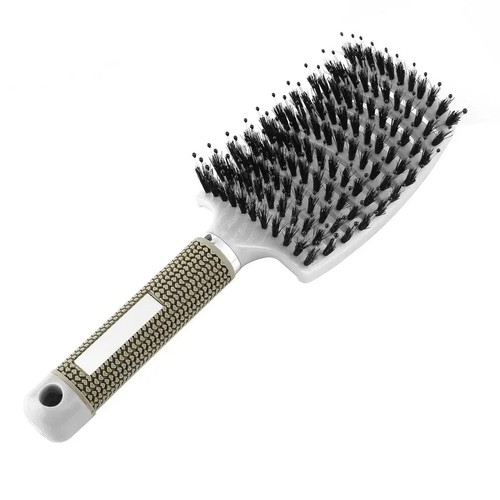 Spazzola per capelli districante spazzola per capelli setole e nylon donna capelli ricci bagnati cuoio capelluto - Foto 8 di 20