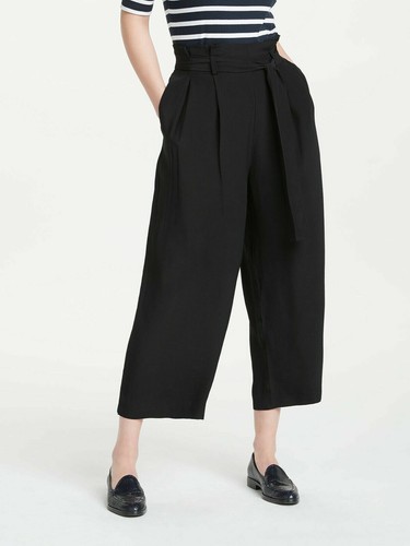 John Lewis Black Wide Leg Paperbag 