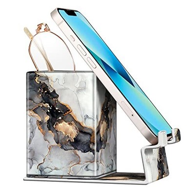  Pencil Holder with Magnetic Base, Eyeglasses Holder Stand, cloudy marble
