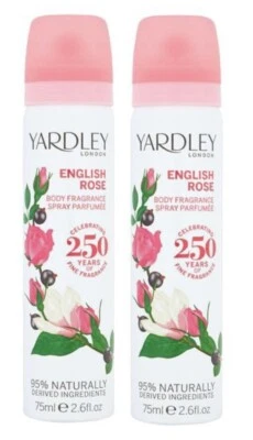 2x Yardley English Rose fragranced Body Spray 75ml