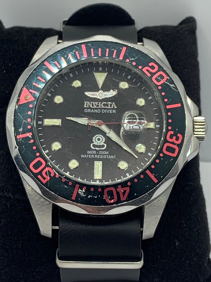 Invicta 14652 Men s Black Leather Analog Black Dial Quartz Genuine