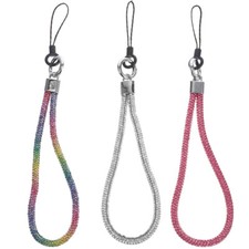 3PCS Rhinestone Wrist Lanyard Wrist Lanyard Badge Lanyard Shiny Wrist Lanyard