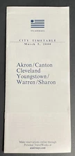 US Airways Akron/Canton, Cleveland City Timetable Effective March 5, 2000