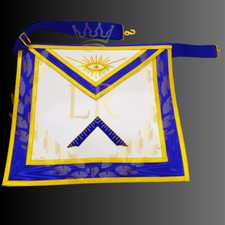 Masonic Regalia Blue Lodge WM Premium Quality Hand Embroidered Apron