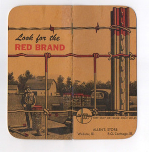Vintage Red Brand Barb Wire Allen's Store Webster Ill Notepad Booklet EP1C