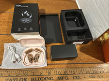 MINISO Pink/Gold X28 Open Ear Wireless Bluetooth Earbuds.