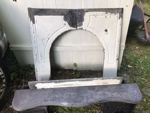 Antique Fireplace Mantel Shelf Surround  Soap Stone #carved On Back 4861