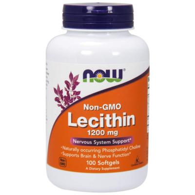 NOW FOODS, LECITHIN 1200mg Nervensystem NON-GMO 100 Weichkapseln SUPER PREIS