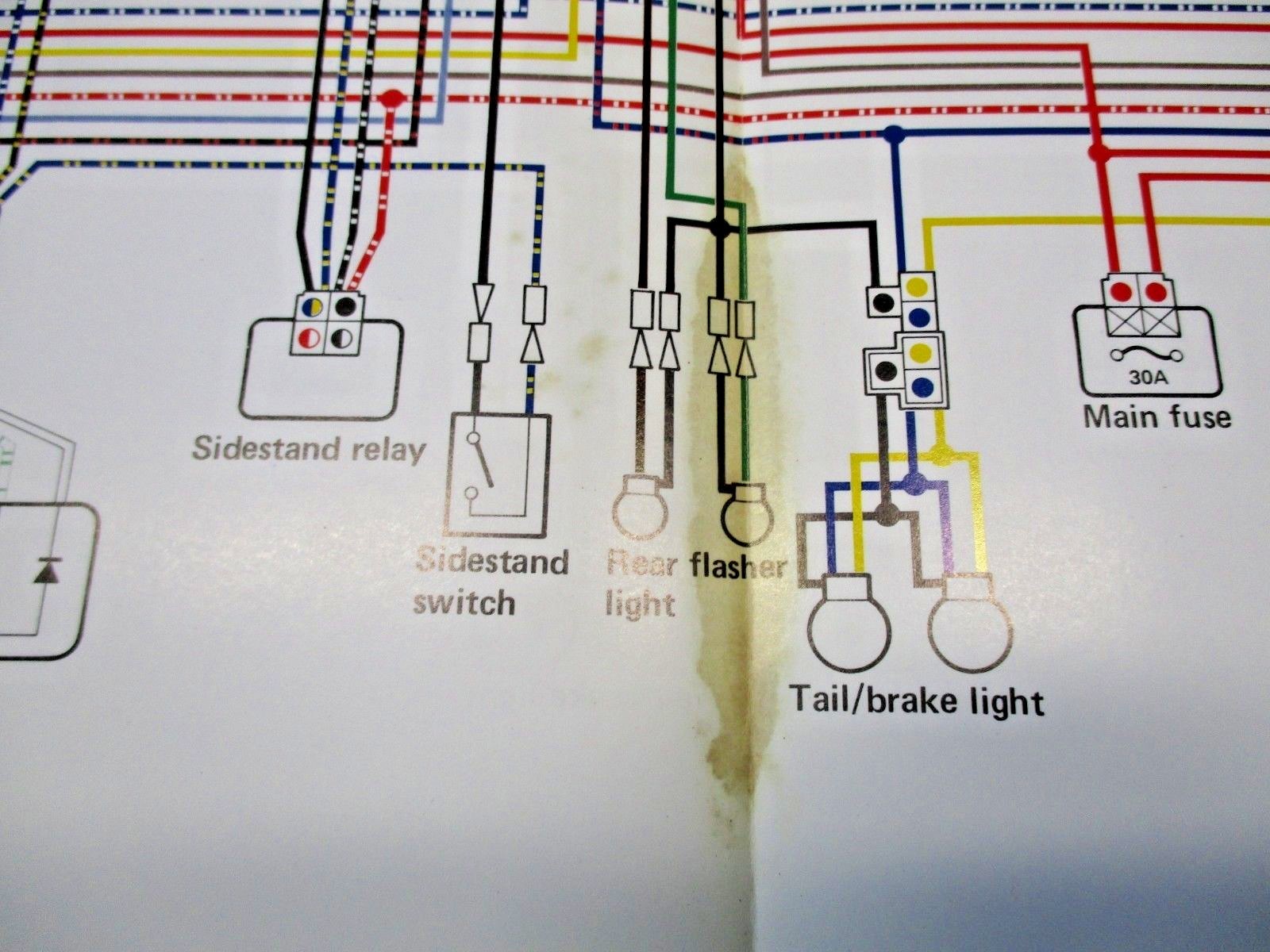 YAMAHA FZR1000T FZR 1000 T 1987 GENUINE COLORED WIRING DIAGRAM