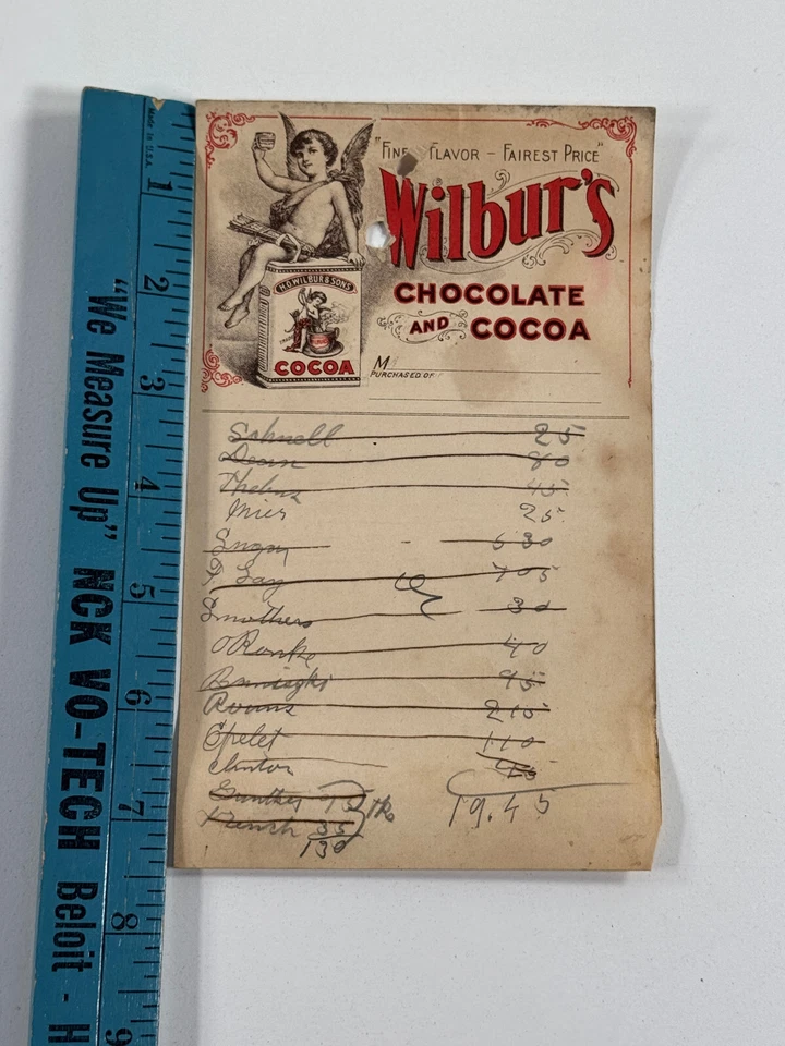 c.1900 Wilbur's Chocolate Cocoa Advertising Letterhead sign ephemera  - Image 2 of 4