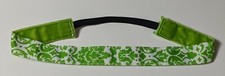 Lime Green Damask Pattern Floral Nonslip Headband - Free Shipping 