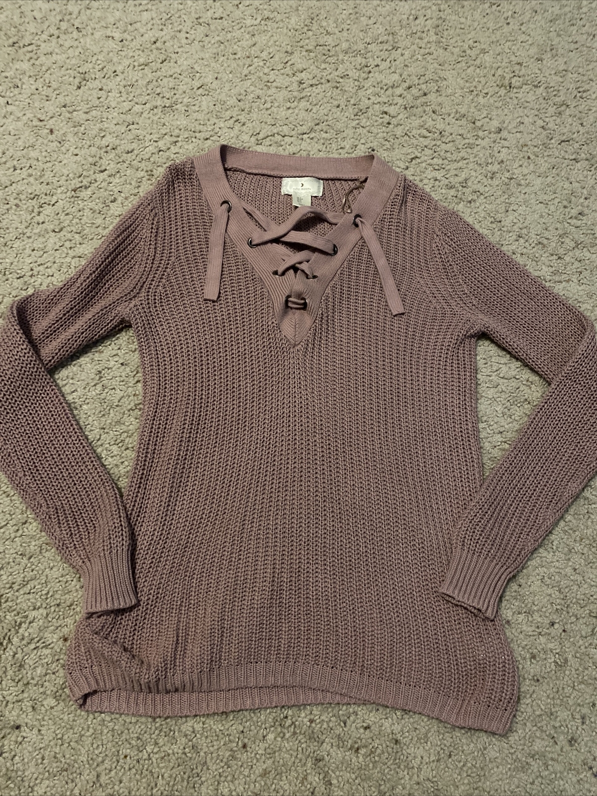 Ruby Moon Sweater Size S Lavender Cable Knit Pull… - image 1