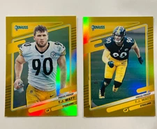T.J. Watt 2021 Donruss Gold Holo Press Proof Premium Stock Steelers TJ Lot (2)