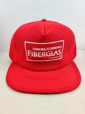 Vtg USA MADE Owens Corning Fiberglass Trucker Hat Snapback Cap Vintage