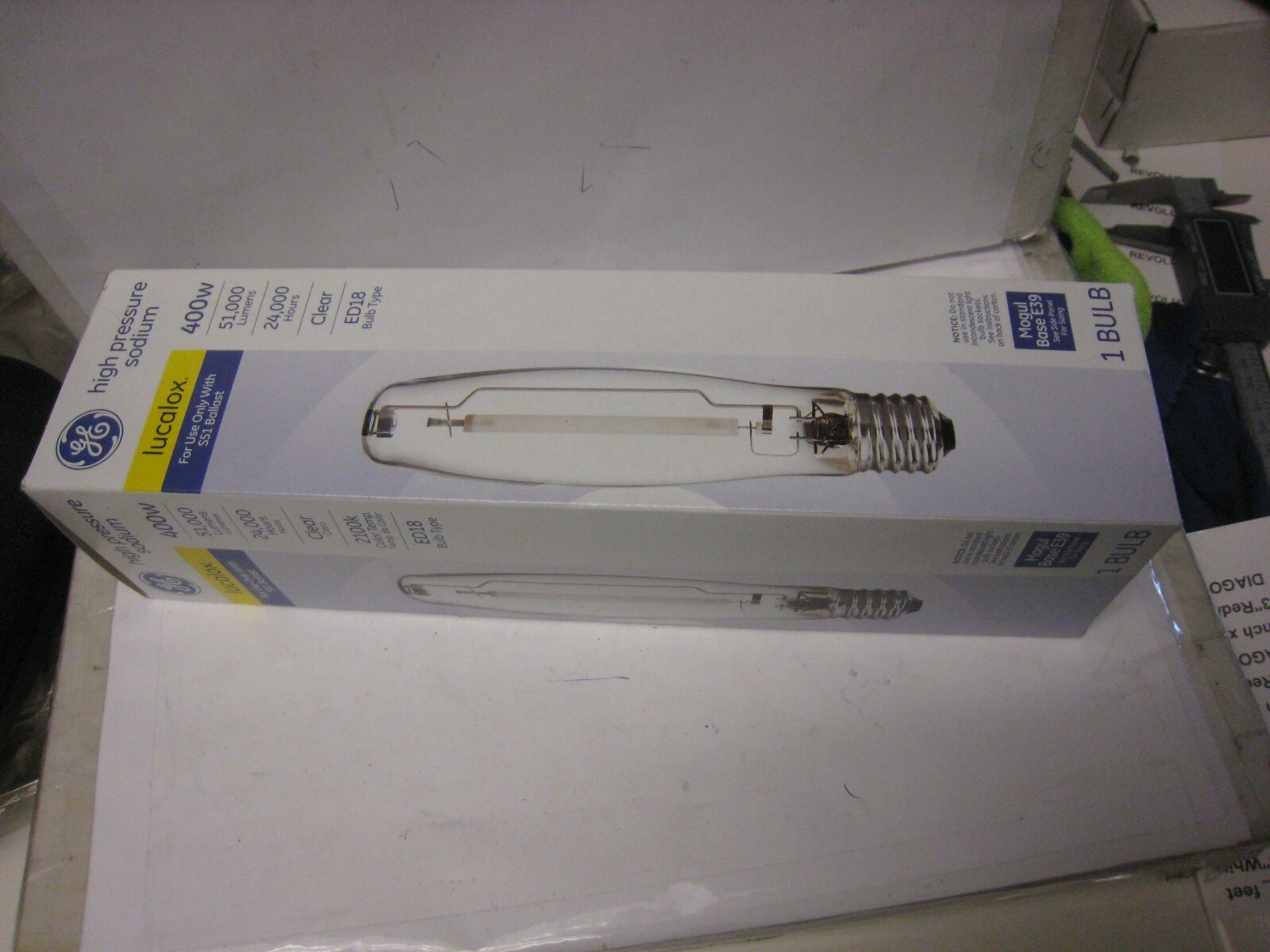 1 GE High Pressure Sodium Lucalox 400W Bulb ED18 LU400 LTP Mogul Base ...