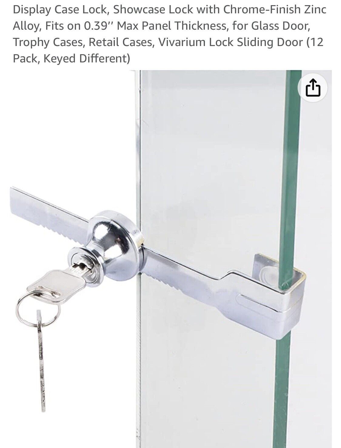 Showcase Cabinet Glass Door Lock, Cam Locks