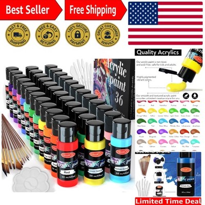 All-in-One Acrylic Paint Set - 36 Colors, Brushes, & Palette for Every Artist