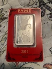 2014 PAMP Suisse 1 oz .999 Fine Silver bar Lunar Calendar Series Horse Bullion