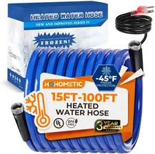 15FT (15-100FT) Heated Water Hose for RV,-45 ℉ Antifreeze 4.0 Upgraded Heated Dr