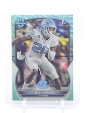 TONY GRIMES 2022 BOWMAN UNIVERSITY 1ST AQUA WAVE REFRACTOR #75 /299 Q3478