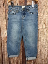 HUDSON Youth Girl  s Cuff Pocket Capri Jean Pants Size 6 Adjustable Waist