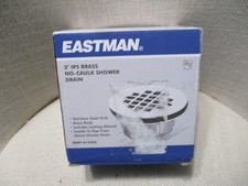 Eastman 15306 Brass NO Caulk Shower Drain 2 inch IPS Stainless Steel 2"