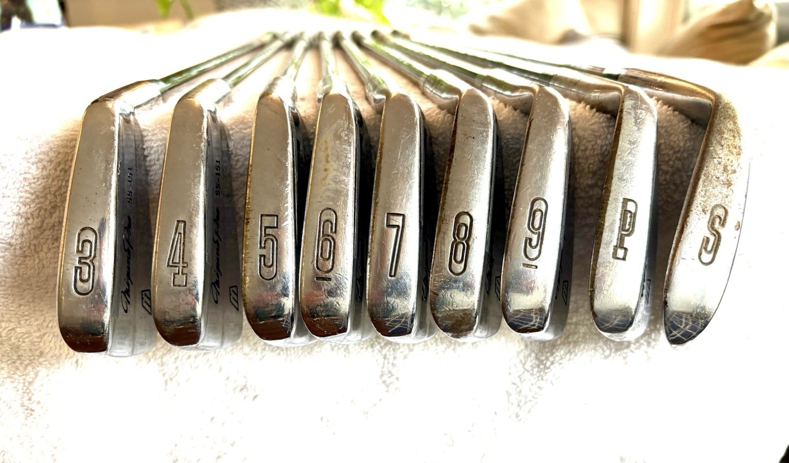 Rare Mizuno SS-151 blade irons, similar (TP-18) 3–SW w/ KBS $-Taper 120g shafts.